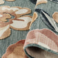Blue Gardenia Jasmine floral rug, backing detail