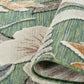 Sage Green Gardenia Lily floral rug, backing detail