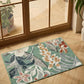 Sage Green Gardenia Lily floral rug, doormat view 2