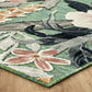 Sage Green Gardenia Lily floral rug, side profile
