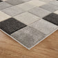 Santiago Carved Abstract Rug - Grid Beige