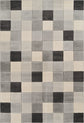 Santiago Carved Abstract Rug - Grid Beige
