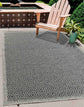 Harper Greek Key Outdoor Rug - Dark Grey