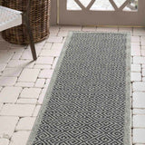 Harper Greek Key Outdoor Rug - Dark Grey