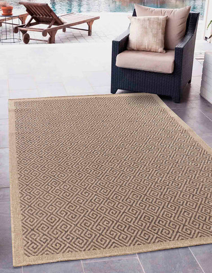 Harper Greek Key Outdoor Rug - Jute