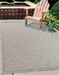 Harper Greek Key Outdoor Rug - Silver