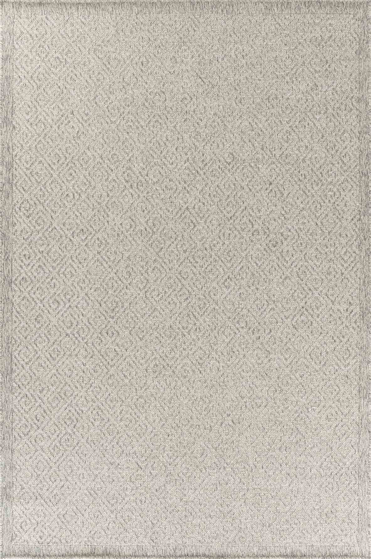 Harper Greek Key Outdoor Rug - Silver