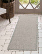 Harper Greek Key Outdoor Rug - Silver
