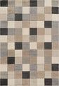 Beige Santiago Grid carved abstract rug, flat portrait view