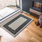 Havana Greek Key Door Mat - Black