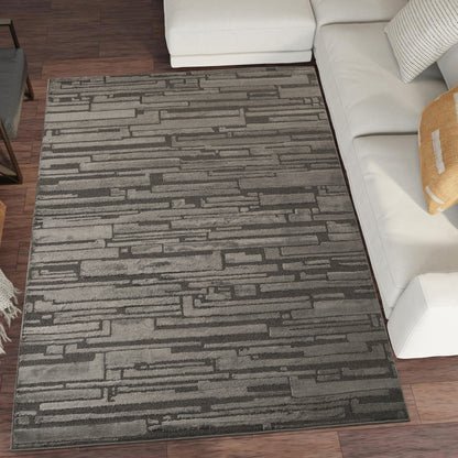Hamilton Textured Rug - Block Dark Grey