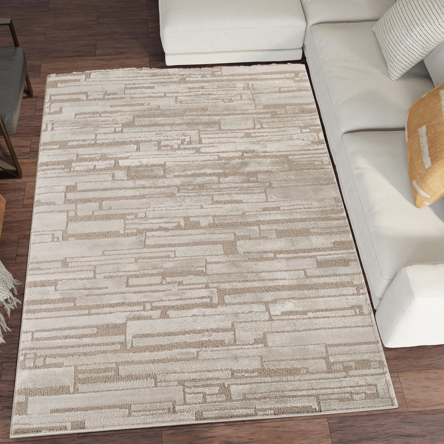 Hamilton Textured Rug - Block Dark Grey