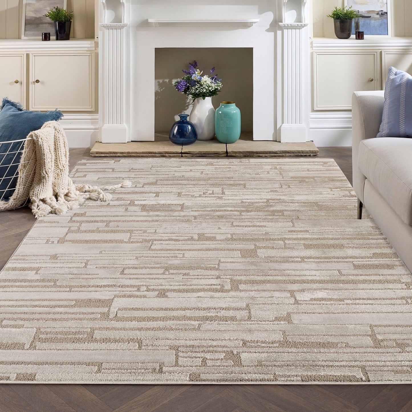 Hamilton Textured Rug - Block Dark Grey