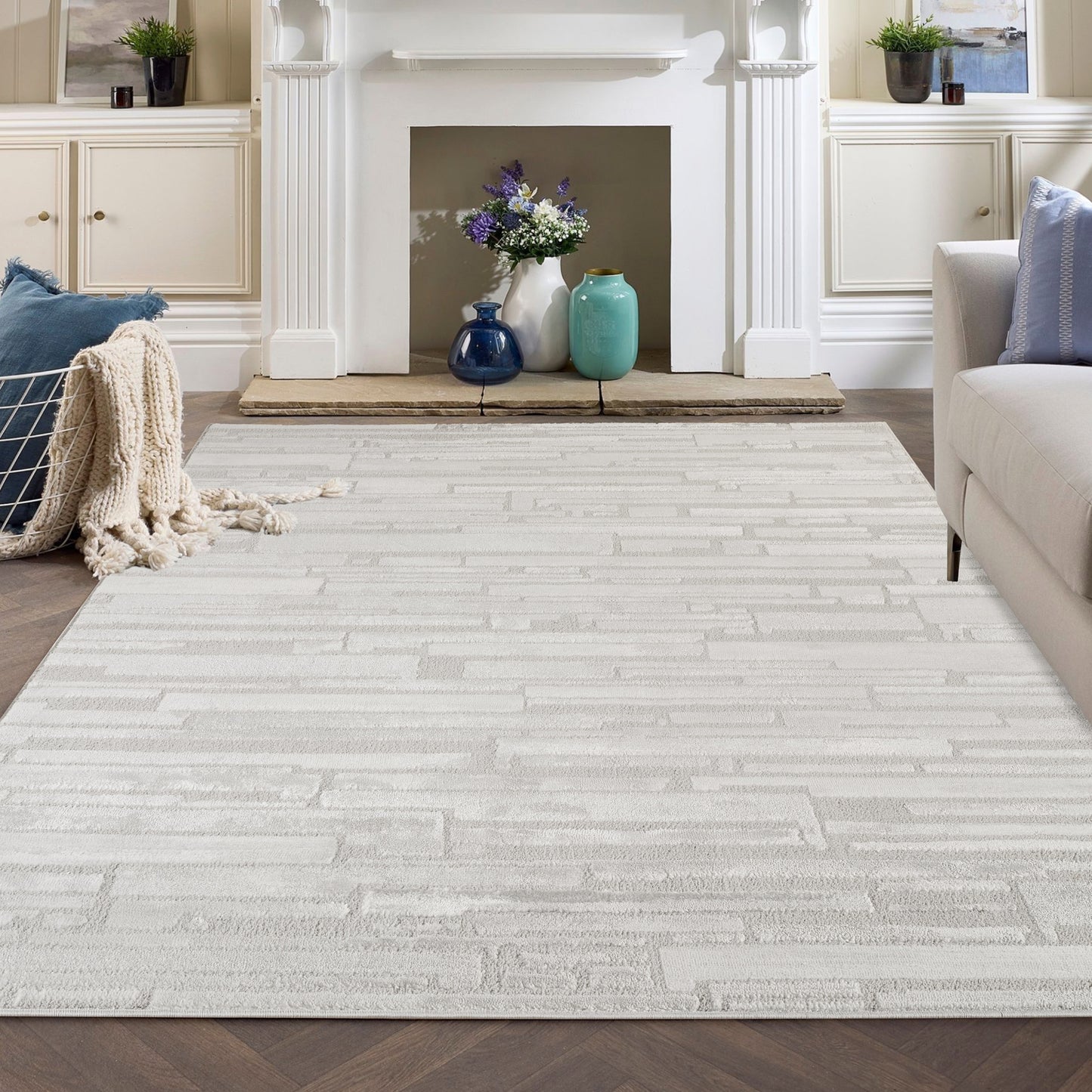 Hamilton Textured Rug - Block Dark Grey