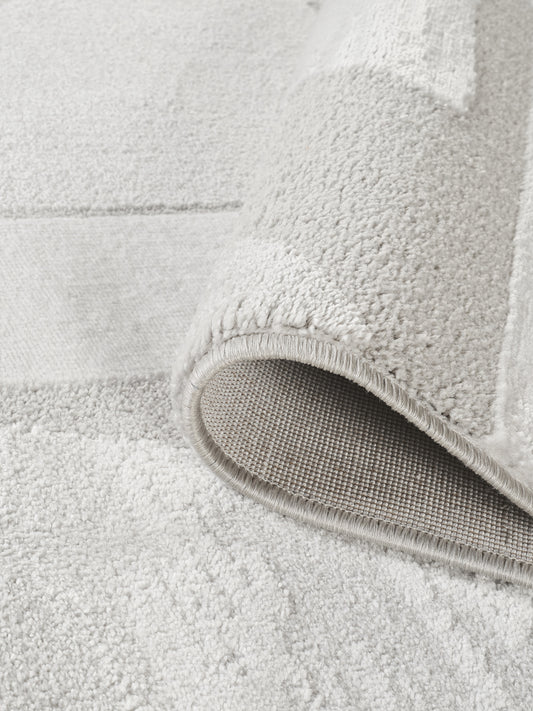 Silver Hamilton Lunar textured rug, close-up pile detail