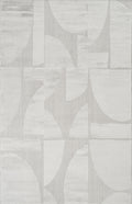 Silver Hamilton Lunar textured rug, flat portrait view