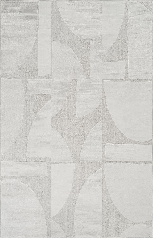 Silver Hamilton Lunar textured rug, flat portrait view