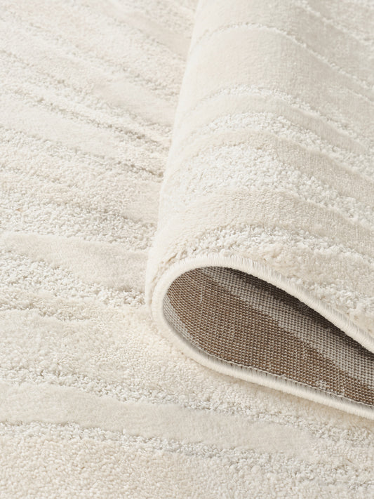 Cream Hamilton Marble textured rug, close-up pile detail