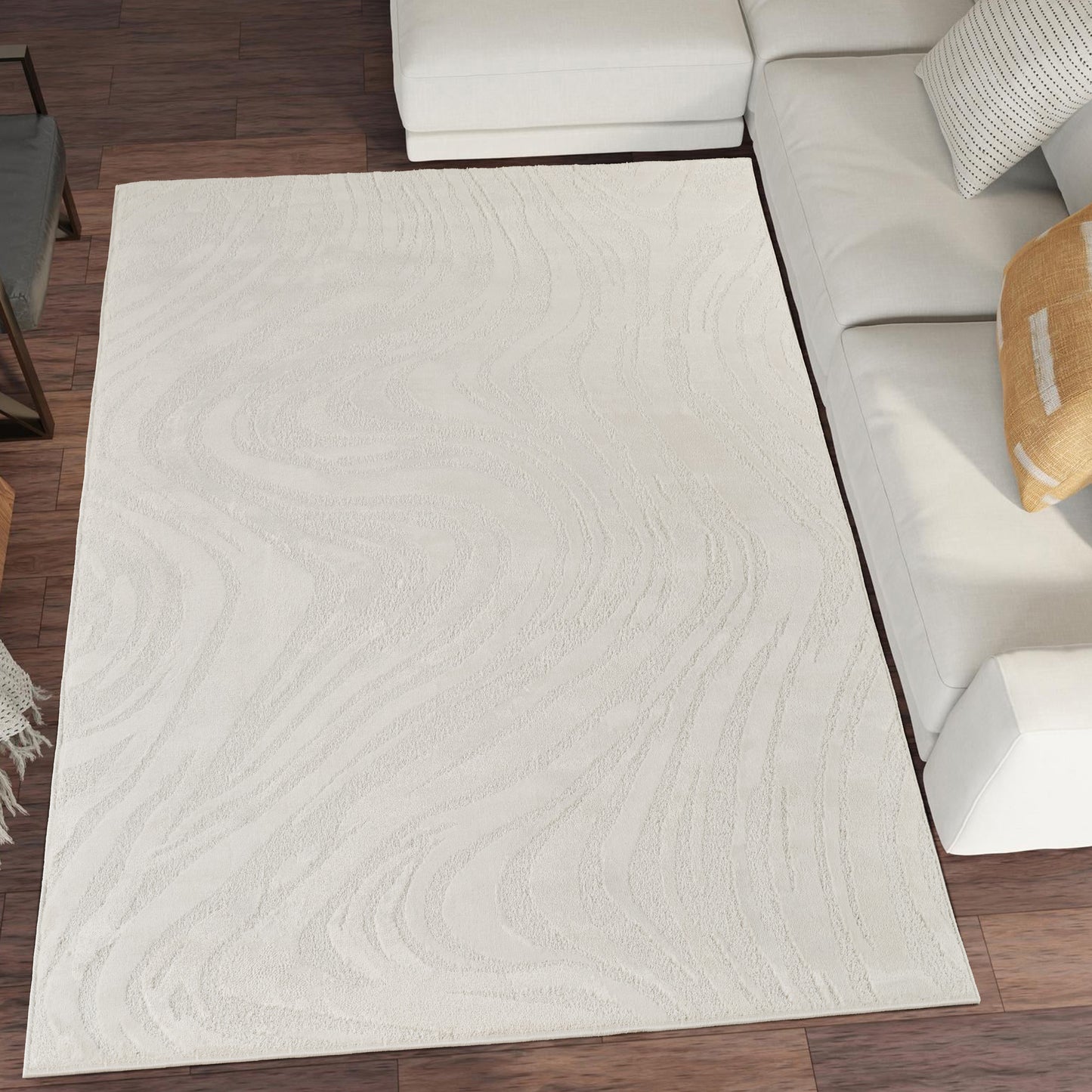 Hamilton Textured Rug - Marble Cream