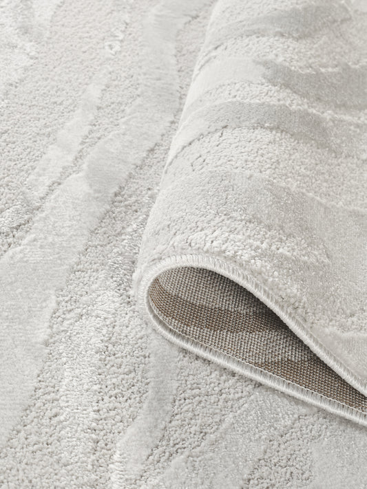 Silver Hamilton Marble textured rug, close-up pile detail