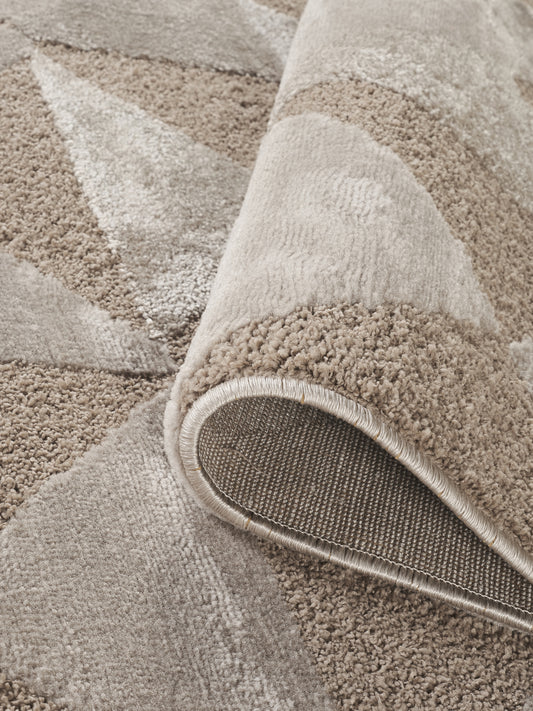 Mocha Hamilton Mosaic textured rug, close-up pile detail