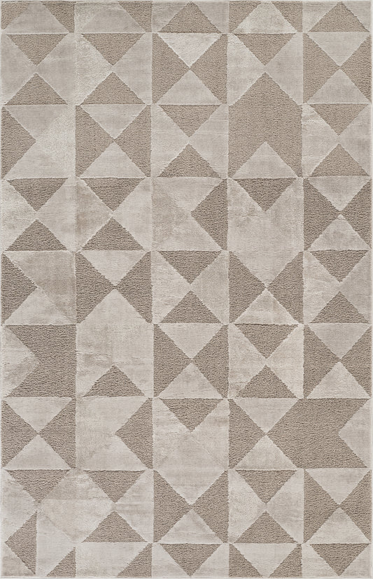 Mocha Hamilton Mosaic textured rug, flat portrait view