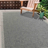 Harper Checkered Outdoor Rug - Dark Grey