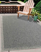 Harper Checkered Outdoor Rug - Dark Grey