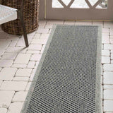 Harper Checkered Outdoor Rug - Dark Grey