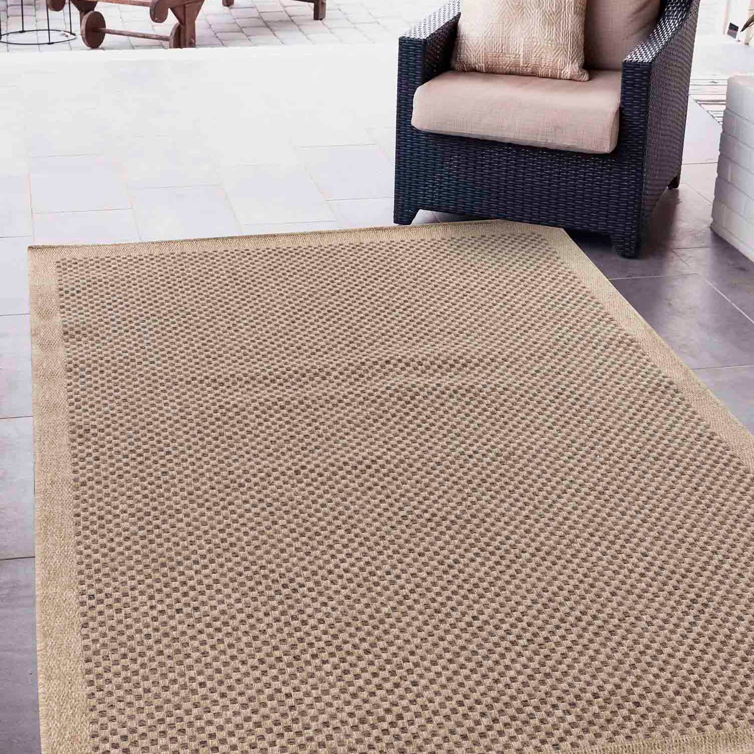 Harper Checkered Outdoor Rug - Jute