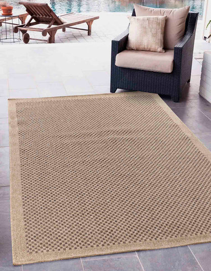 Harper Checkered Outdoor Rug - Jute