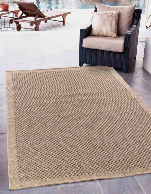 Harper Checkered Outdoor Rug - Jute