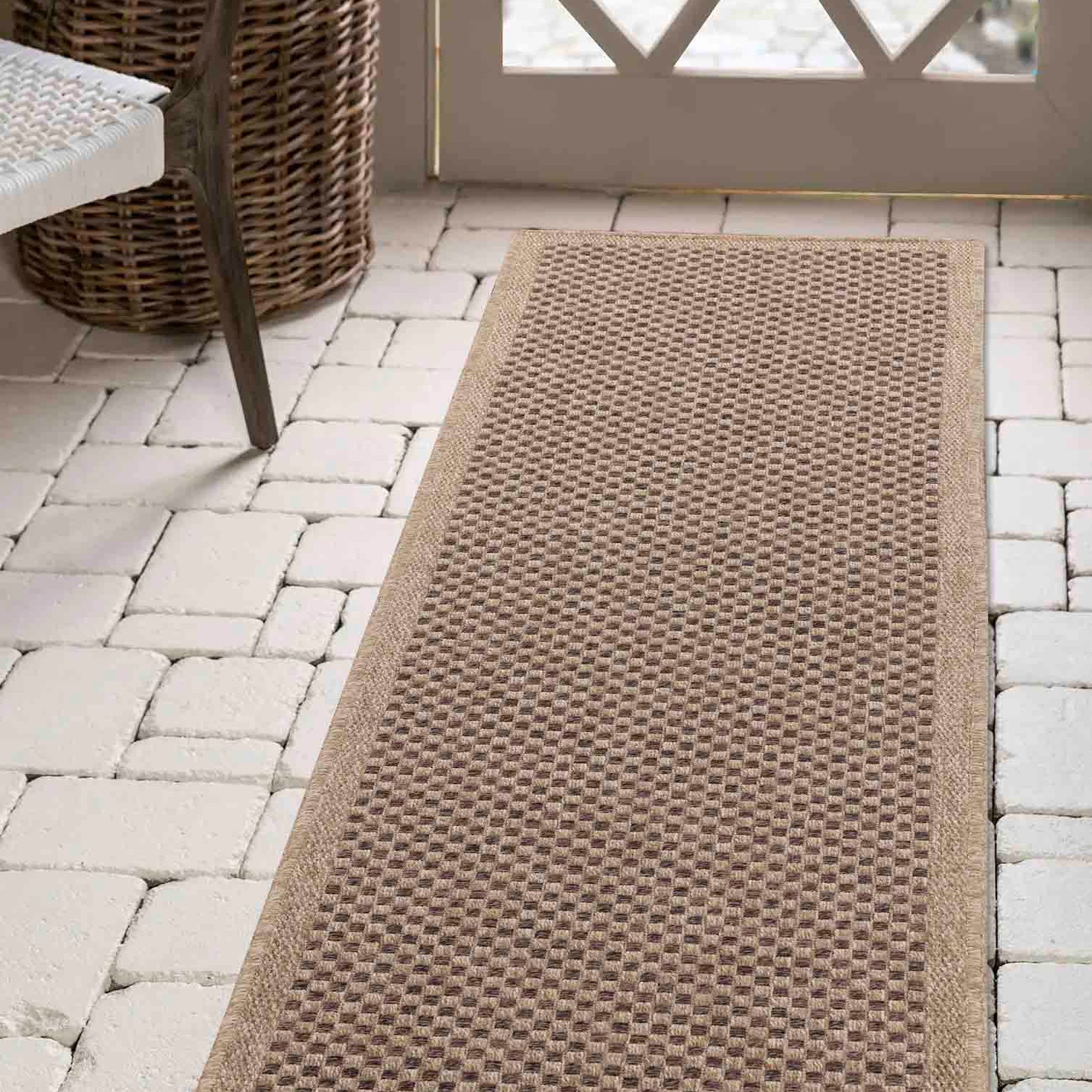 Harper Checkered Outdoor Rug - Jute