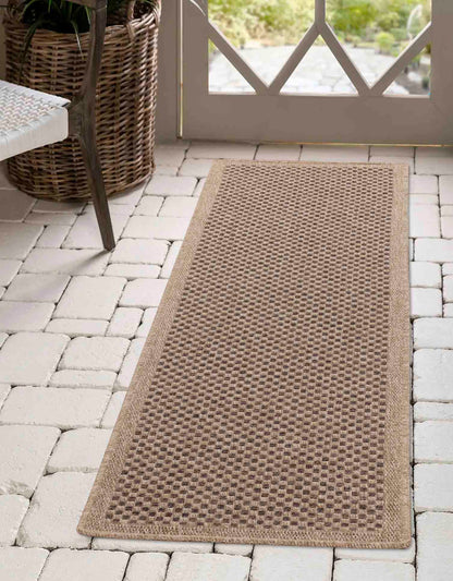 Harper Checkered Outdoor Rug - Jute