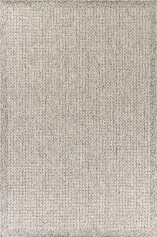 Harper Checkered Outdoor Rug - Silver