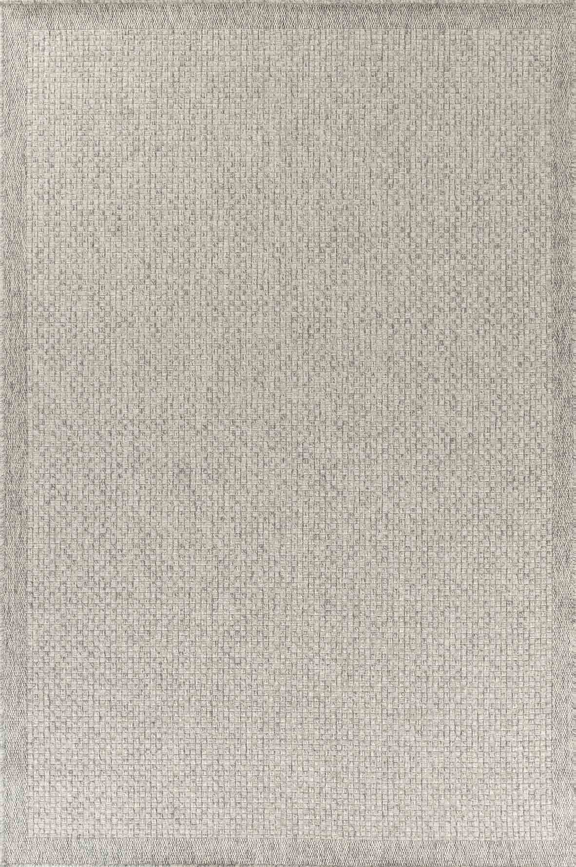Harper Checkered Outdoor Rug - Silver