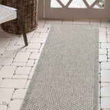 Harper Checkered Outdoor Rug - Silver