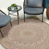 Harper Greek Key Outdoor Rug - Cream