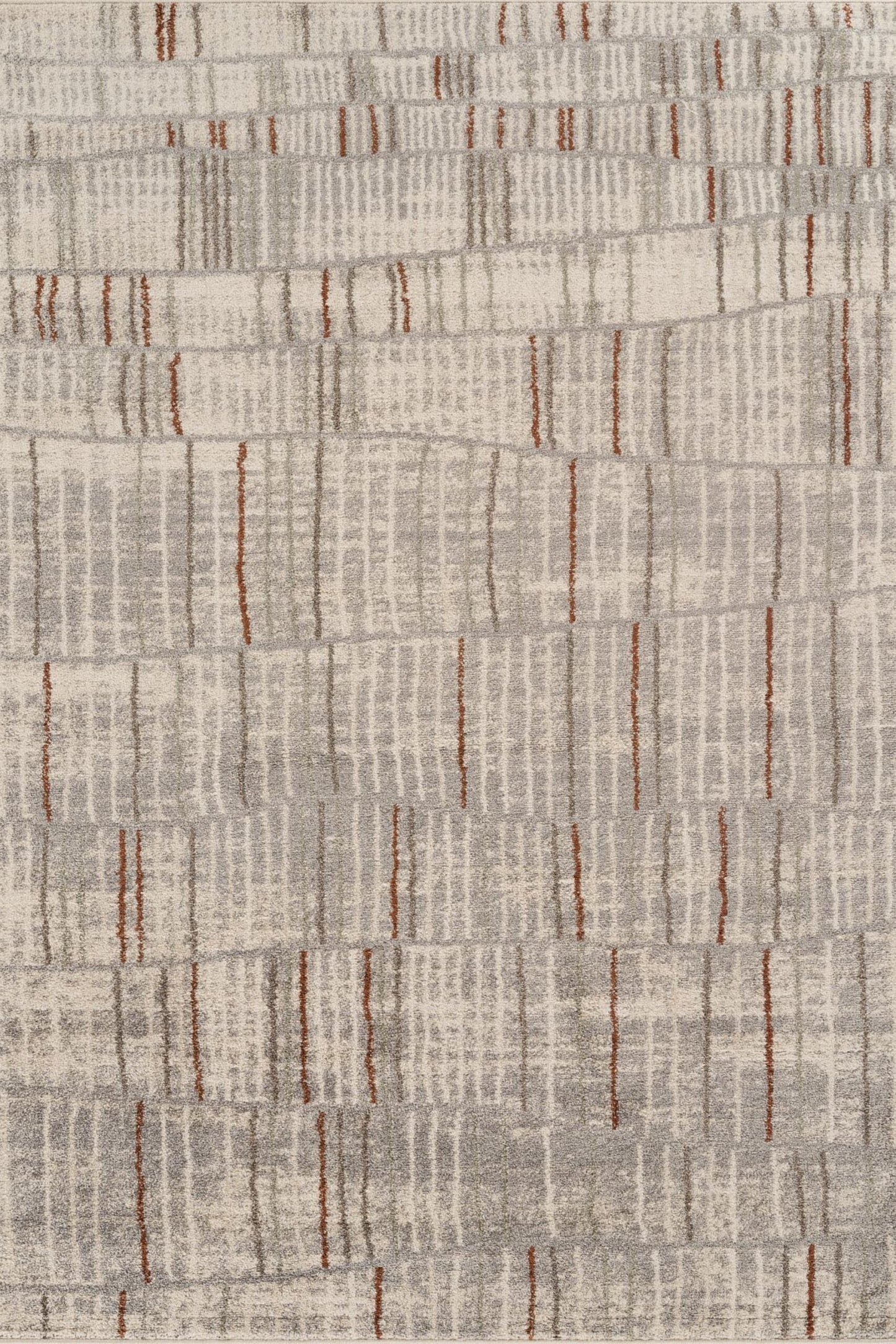 Rhodes Neutral Geometric Rug - Hatch Grey