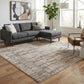 Rhodes Neutral Geometric Rug - Hatch Grey