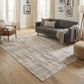 Rhodes Neutral Geometric Rug - Hatch Grey