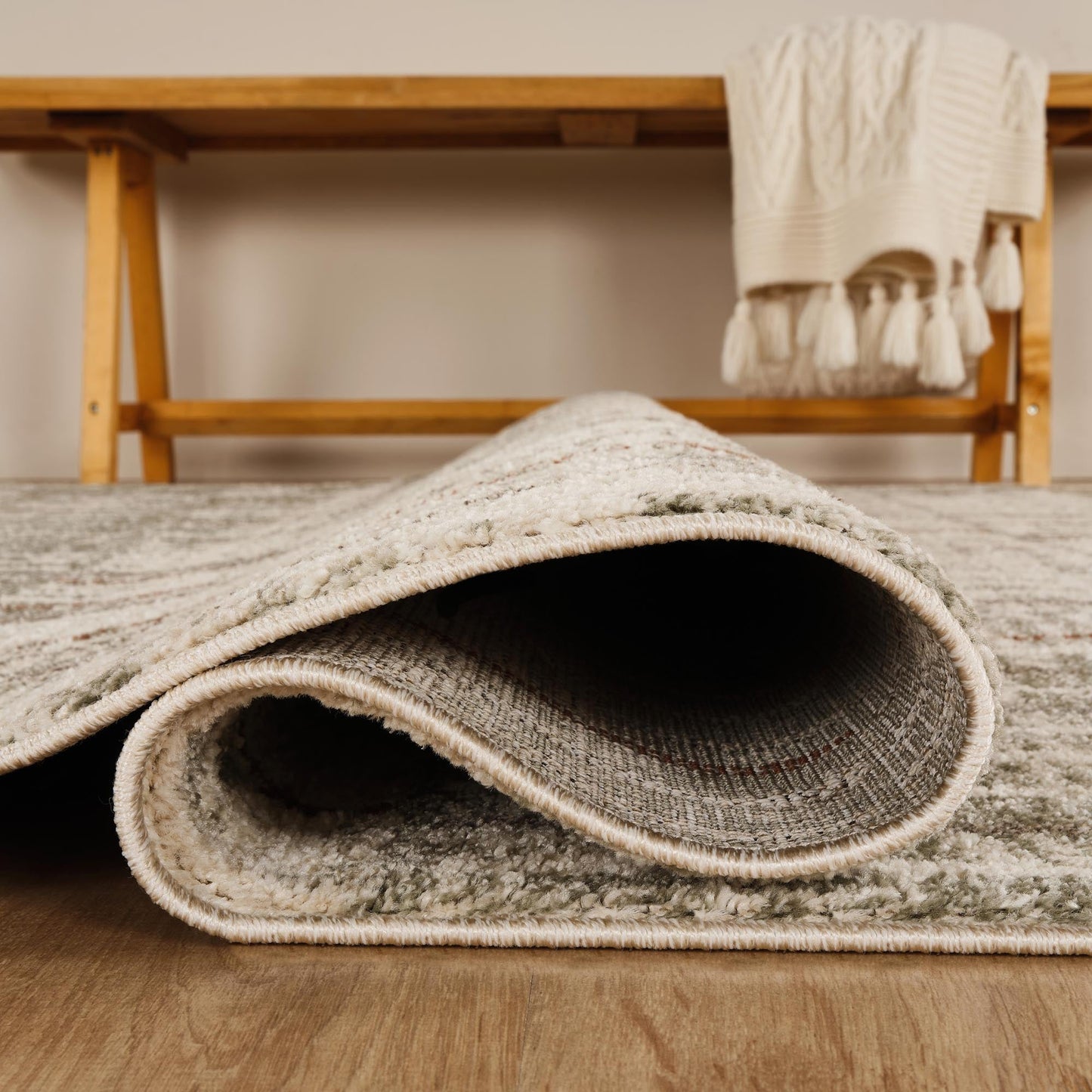 Rhodes Neutral Geometric Rug - Hatch Grey