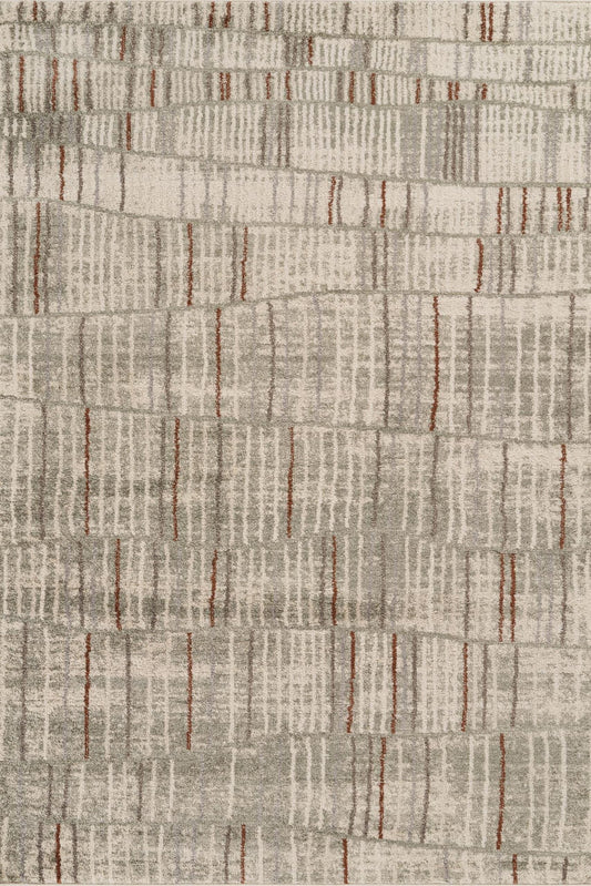 Sage Green Rhodes Hatch geometric rug, flat portrait view