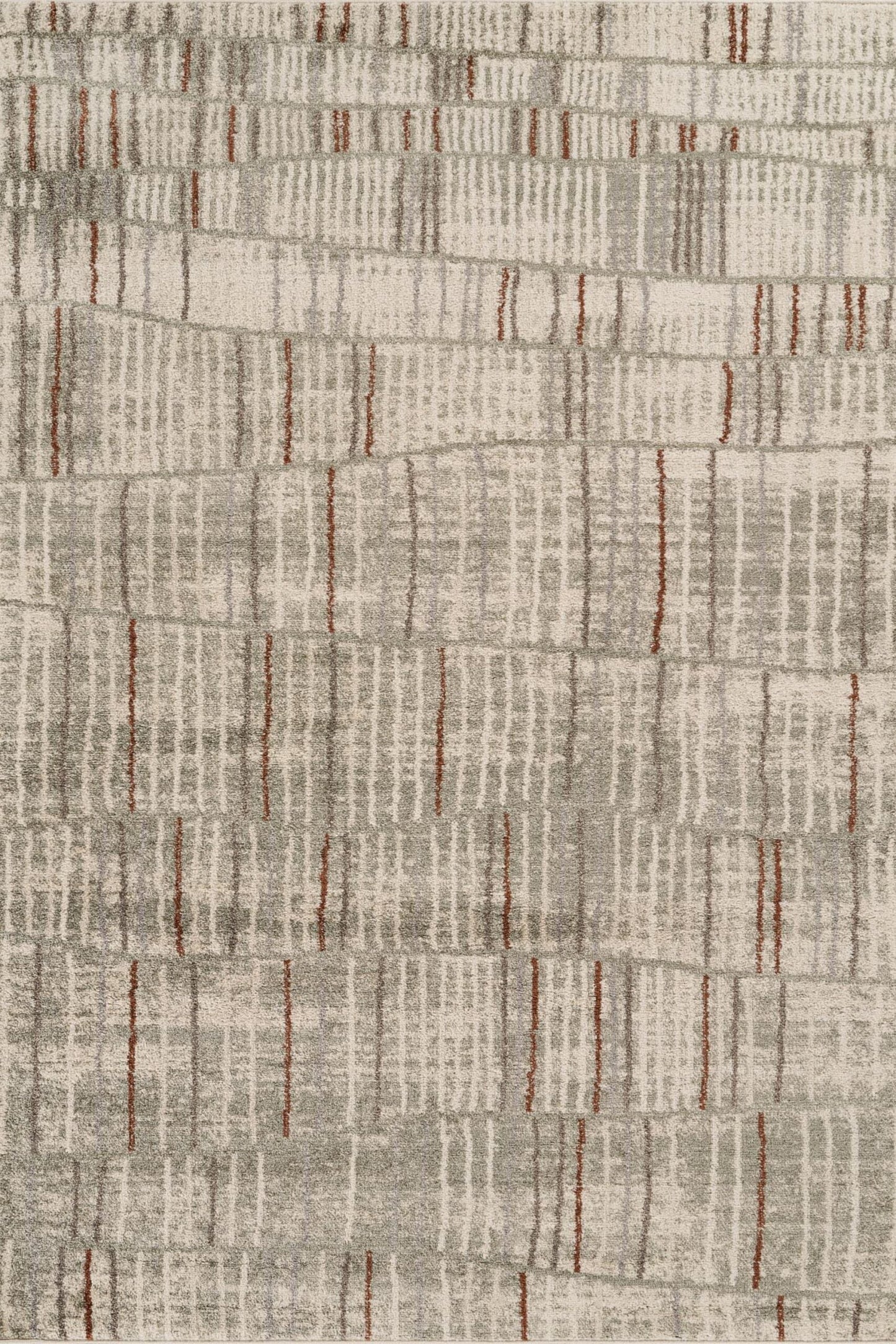 Rhodes Neutral Geometric Rug - Hatch Grey