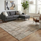 Rhodes Neutral Geometric Rug - Hatch Grey