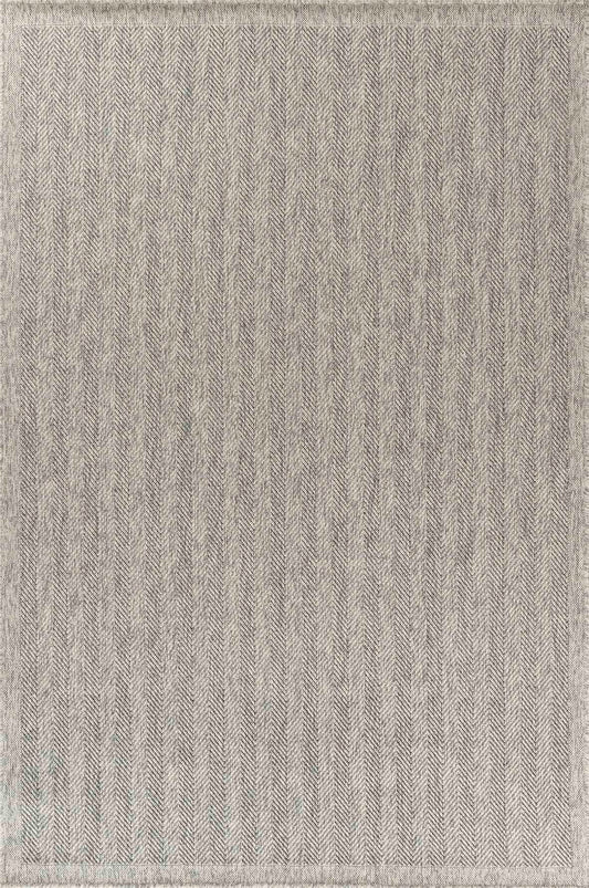 Harper Herringbone Outdoor Rug - Dark Grey