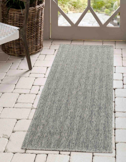 Harper Herringbone Outdoor Rug - Dark Grey
