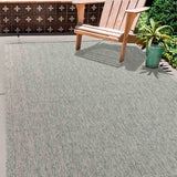 Harper Herringbone Outdoor Rug - Silver