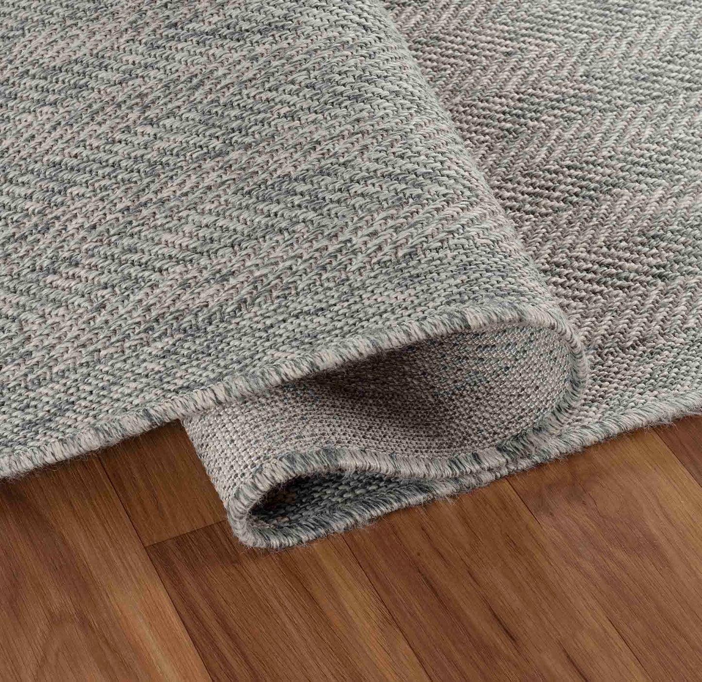 Harper Herringbone Outdoor Rug - Silver