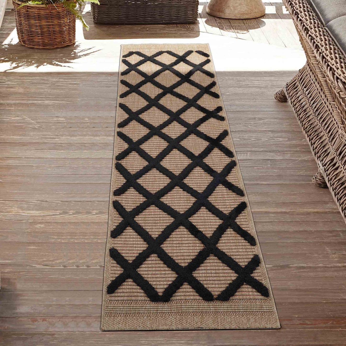 Harper Aztec Rug - Black